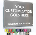 Customized Personalized Aluminum Metal Business Signs - Waterproof Outdoor Signs - White Aluminum (Gray, 10x7 In)