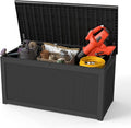 Yardgrace 320 Gallon Outdoor Storage Box Waterproof, Resin Deck Boxes with Lockable Lid & UV-Resistant for Patio, Pool, Garden Furniture Cushions & Accessories, Black
