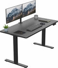 VIVO Electric 55 x 28 in Standing Desk, Memory Height Adjustment, 1B Series, Holds 220 lbs, One-Piece Black Top, Black Frame, DESK-KIT-1B55B