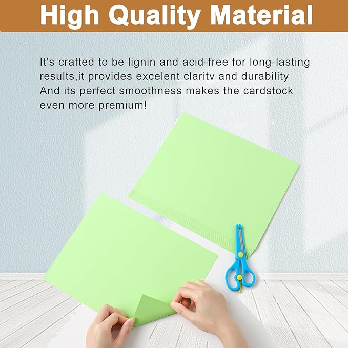 Silunkia 40 Sheets Light Green Cardstock 8.5 x 11 Craft Paper, 75lb Premium Green Paper Card Stock for DIY Cards Making, Greeting Cards, Wedding Invitations, Birthday Party