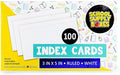 School Supply Boxes | 3x5 White Index Cards (100 ct.) | 5 Pack | Lined in Front, Blank in Back