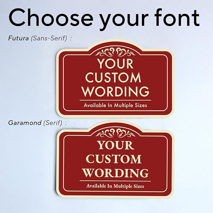 Custom Decorative Outdoor Metal Sign - Personalized Aluminum Driveway Sign, Waterproof, Made In USA - Design 1 Red Brick 12x8 In