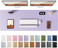 YSAGi Leather Desk Pad Protector, Office Desk Mat, Large Mouse Pad, Non-Slip PU Leather Desk Blotter, Laptop Desk Pad, Waterproof Desk Writing Pad for Office and Home (Light Purple, 47" x 17")