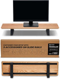 ULTRARM Moodular Wooden Monitor Stand 33.4” (85cm) Desk Organizer with Metal Slide Rails for Drawer, Tray, Laptop, Tablet, Phone & Headphones Customizable Riser for Organized Workspace Oak MS85-O
