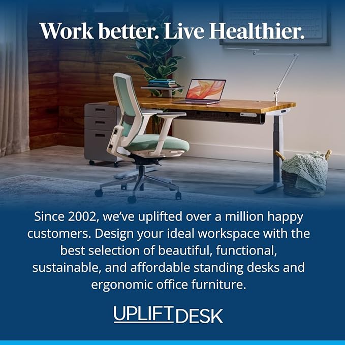 UPLIFTDESK V3 2-Leg Maple Laminate Wood Standing Desk – Adjustable Height, Advanced 1-Touch Memory Keypad, Under Desk Cable Management, Wire Grommets & Rocker Board (Black C-Frame, 48 x 30 inch)