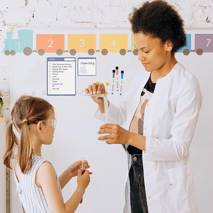 Loukin Dry Erase Calendar 4 Pack(Monthly+Weekly+Checklist+Mini Note), Electrostatic Adsorption Whiteboard Planners, Reusable Schedule for Office, Classroom, Refrigerator, 6Markers & 1Eraser Included