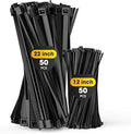 Zip Ties Heavy Duty, 22+12 Inch 100 Pack Long Cable Ties，300 LBS Tensile Strength 0.5 Inch Width，Extra Large Ties for Home Repair