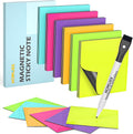 HOMiDEK Reusable Magnetic Sticky Notes, (30 Pack, 3x3 in) Dry Erase Magnets Magnetic Labels with Marker, Easy to Post Notes for Whiteboard, Fridge, Locker, Cabinet, Door - Office & Classroom Supplies