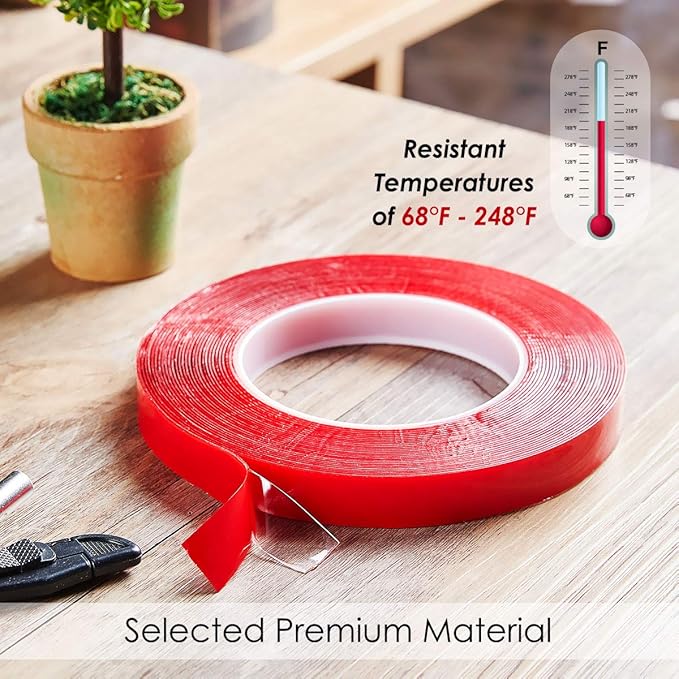 Jackwood 33 Feet Acrylic Double Sided Heavy Duty Mounting Tape (Pack of 3) Weatherproof for Outdoor & Indoor, Holds Heavy Stuff in Cold & Hot Condition, Removable & Residue-Free (Mixed)