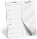 321Done Meal Planning Notepad - Made in USA - Large Letter Size (8.5x11) Weekly Menu Planner Tear-Off Simple Shopping List Meals Groceries Grocery List Memo Pad - Perforated Sunday Start