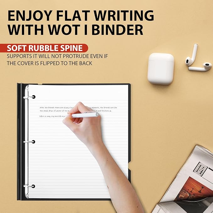 WOT I Telescoping 3 Ring Binder 1 Inch 12-Pack, Expandable Flexible Binder - Patented Design for Easy Portability, Holds 225 Sheets, 4 Bright Colors for School, Office&Home Organization