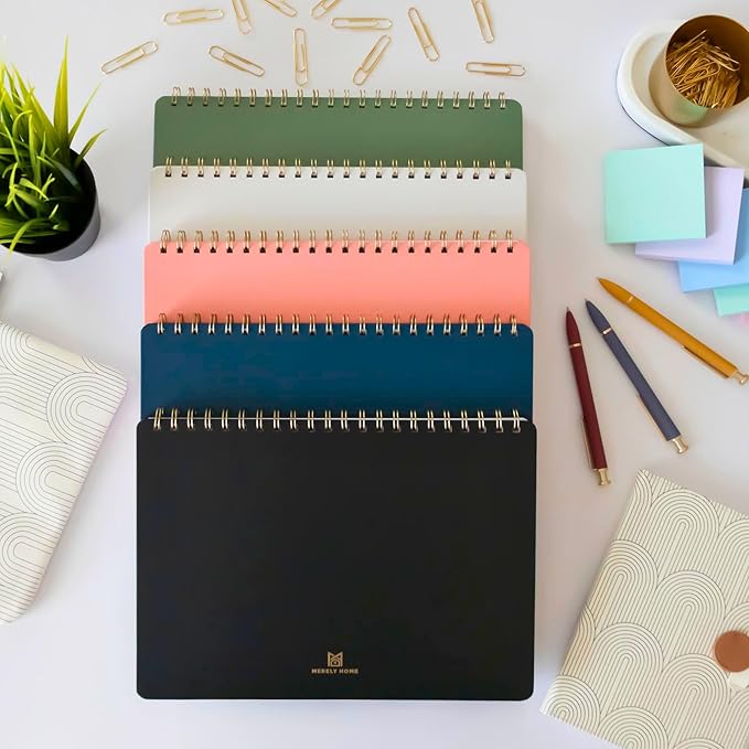 Merely Home Undated Weekly Schedule | Business Planner | 8.25” x 11.75” ADHD Organizer | Premium Multi-Layout Schedule | Black | Landscape Layout