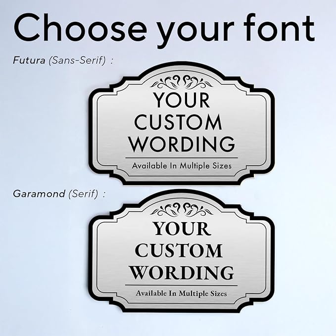 Custom Decorative Aluminum Signs - Personalized Driveway Signs, Waterproof, Made in USA - Metallic Silver, 12x8 inches