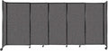 Versare Straightwall Sliding Portable Wall Partition | Freestanding Office Dividers | Locking Wheels | Temporary Room Separator | 11'3'' Wide x 5' Tall Charcoal Gray Fabric Panels