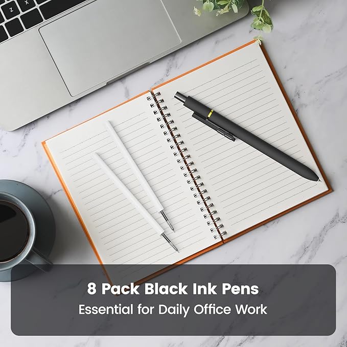 JIMMIDDA 16Pcs Black Gel Pens - 0.7mm Medium Point Black Ink Pens | Smooth Writing - Quick Drying Retractable Pen for Men Women (Classic - 16Pcs)