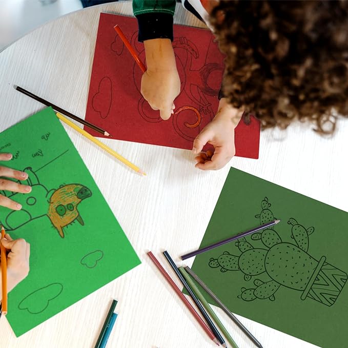 Forest Green Cardstock 8.5 x 11 Thick Printer Paper, Goefun 24 Sheets 80lb Green Card Stock Paper for Christmas Cards Making, Invitations and Craft
