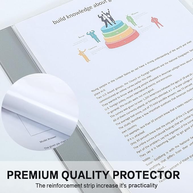 Sheet Protectors, HERKKA 700 Pack Heavy Duty Clear Plastic Page Protectors Sheet Reinforced 11-Hole Fit for 3 Ring Binder Fits Standard 8.5 x 11 Paper, 9.25 x 11.25 Top Loaded, Acid Free