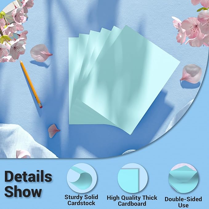 Cardstock 8.5 x 11, Thick Printer Paper 75 lb/200 gsm, 40 Sheets Card Stock Blue, Heavy Card stock, Art CardStock Paper for Invitations, Diy Cards, Business Cards, Menus, Crafts, Drawing etc