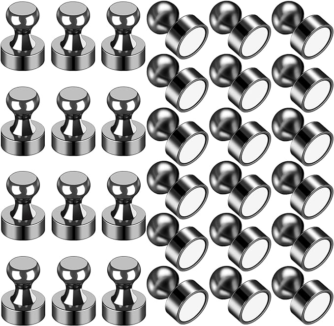 LOVIMAG Fridge Magnets 30Pcs Refrigerator Whiteboard Small Strong Magnet Classroom Kitchen Accessories Decorative Locker Set Decor Must Haves Office Calendar Refrigerador Magnetic Cute Crafts Black