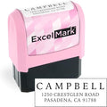 ExcelMark Address Stamp - Custom Return Address Stamp with Elegant Designs, Vibrant Colors & Patterns – Perfect for Mail, Invitations & Gifts (Pink Mount, Simple Classic)