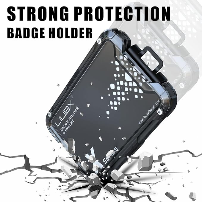 LIUGX Carbon Fiber Badge Holder, ID Card Holder with Metal Clip - Heavy Duty Portable Wallet (Holds 1to 4 Cards),for Office Police Worker Outdoor, White