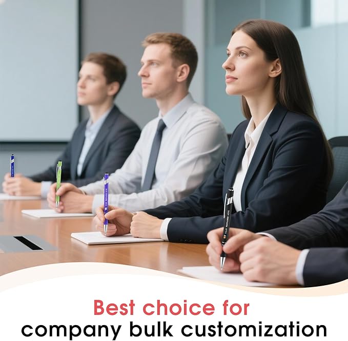 ENOMY Personalized Pens Bulk Free Engraved with Logo/Name/Message Black Ink Custom Pens Customized Stylus Ballpoint Pens Ideal Gifts for Business Anniversary (100)