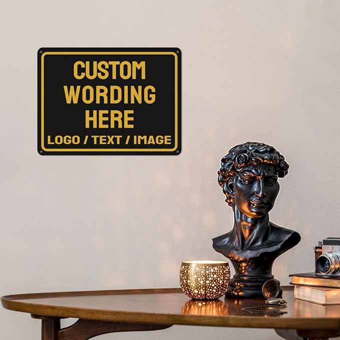 Custom Sign Bulk Personalized Metal Signs For Outdoor Indoor Business Home Store Office Yard Street Lawn Make Your Own Customized Signs With Your Logo Text Photo, 12x17inch
