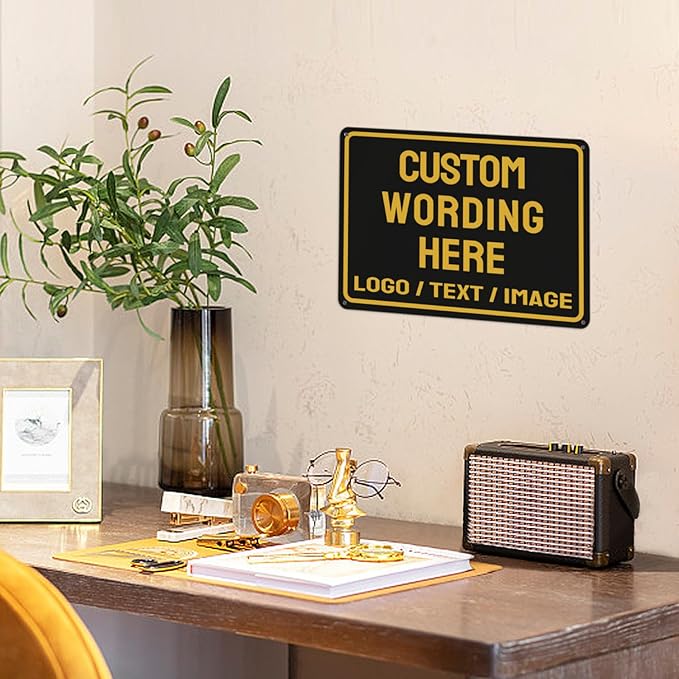 Custom Sign Bulk Personalized Metal Signs For Outdoor Indoor Business Home Store Office Yard Street Lawn Make Your Own Customized Signs With Your Logo Text Photo, 6x8inch