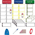 PMXBOARD Home Kanban Board Set – 39-Piece Scrum & Agile Magnetic Cards Kit | Complete Kanban Board for Home, Office & School | Reusable Task, Detail, Blocker & Headline Cards for Project Planning