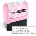 ExcelMark Address Stamp - Custom Return Address Stamp with Elegant Designs, Vibrant Colors & Patterns – Perfect for Mail, Invitations & Gifts (Pink Mount, Everyday Elegance)