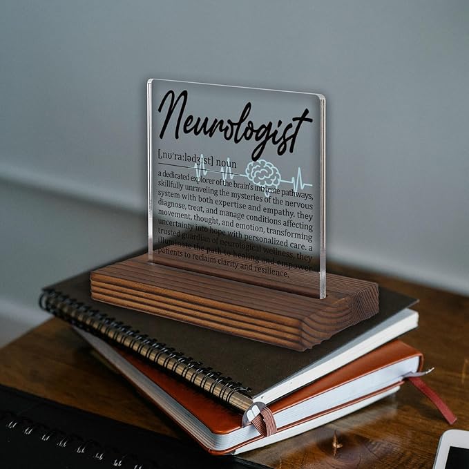 Neurologist Gifts, Thank You Appreciation Gifts for Brain and Nerve Specialists Week Graduation Birthday Christmas Medical Neurology Doctor Office Desk Decor Decorative Signs Plaque PA013
