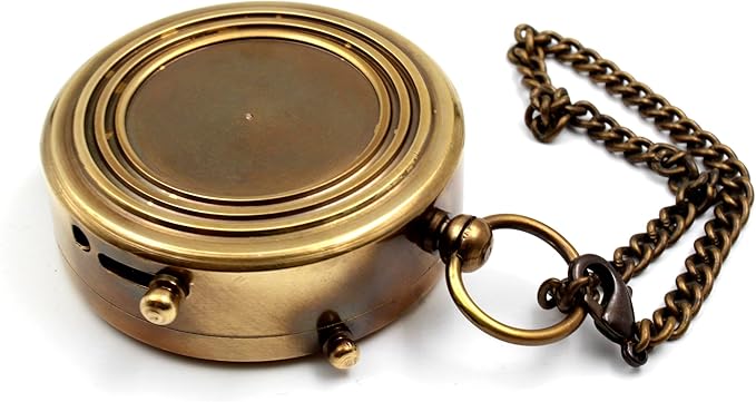 US HANDICRAFTS Listen to Your Heart Engraved Brass Compass | Portable Sentimental Son Birthday, Graduation, Confirmation Gift | Pocket Compass with Wooden Case with Case