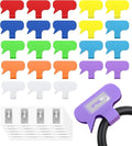SummerBrite 24-Pack Smart NFC Cable Labels with Blank Stickers, Programmable Reusable Wire Tags for Electronics, Cord ID & Cable Management for Automation, IT Server - Oval