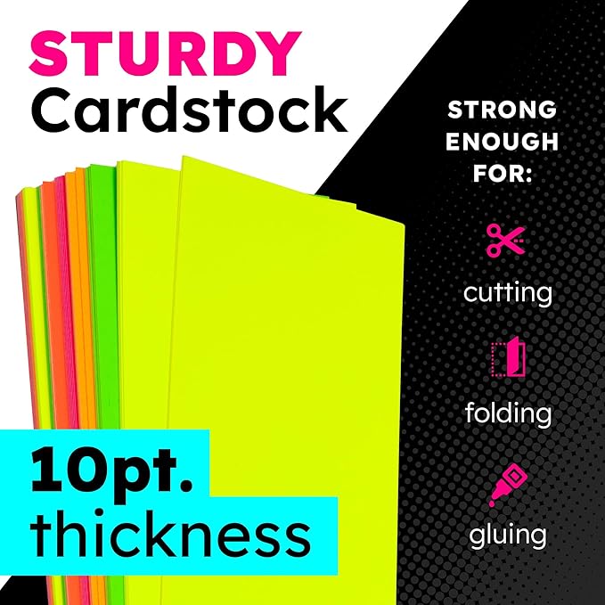 Hygloss Small Poster Board 4x11 - 50 Neon Red-Orange Single Color Poster Boards Bulk Pack - 10 Pt. Thickness Colored Poster Board Paper for Project, Flash Cards, Signs - Posterboard Multipack 4" x 11"