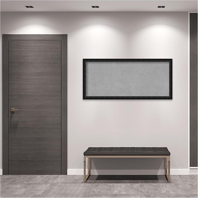 Amanti Art Black Framed Magnetic Board 24x52 Oversize Vision Board for use with Magnets, 100% Metal Sheet to Display Items as Office Decor or for Home Organization in mudroom, Kitchen or Kids Room