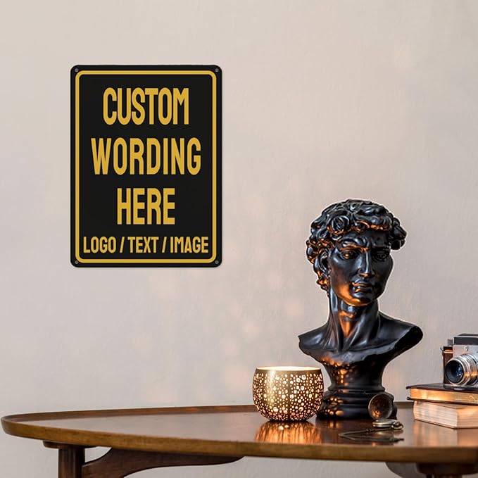 Custom Sign Bulk Personalized Metal Signs For Outdoor Indoor Business Home Store Office Yard Street Lawn Make Your Own Customized Signs With Your Logo Text Photo, 16x12inch