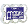CEPRICO ENTERPRISE Premium Transparent Packing Clear Strong Adhesive Multi-Purpose Tape for Moving, Shipping, and Industrial Use - 6 Rolls of Invisible Tape Fits 2” Dispenser - 1.89 Inch X 109.4 Yard