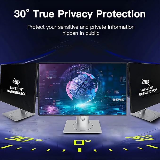 21.5 Inch Magnetic Hanging Computer Privacy Screen for 16:9 Widescreen Monitor, Removable Privacy Screen Anti Glare Blue Light Computer Screen Privacy Shield, Anti-Scratch
