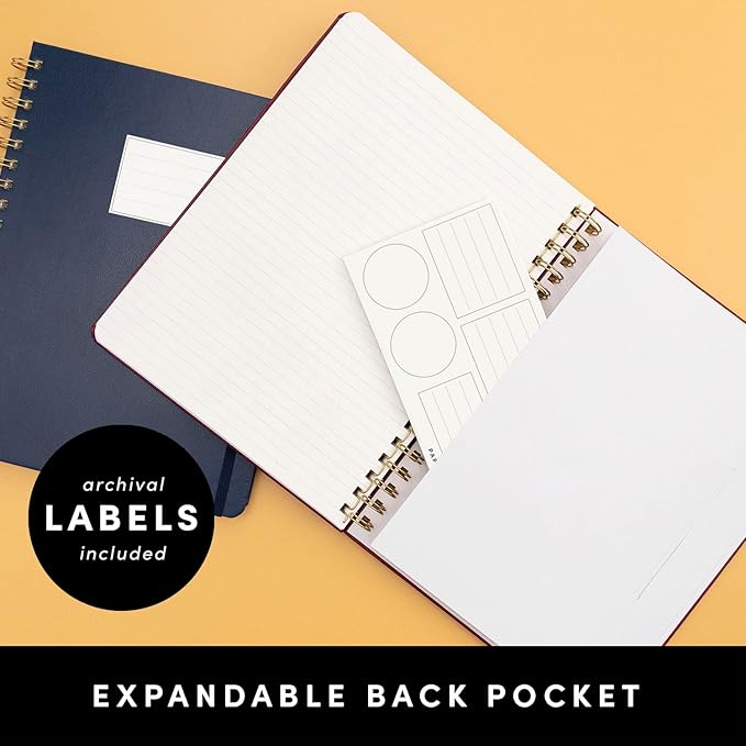 PAPERAGE Lined Spiral Journal Notebook, (Navy), 160 Pages, Large B5 Hardcover Journal for Women & Men, 10 in x 8.15 in - 100 GSM, Thick Paper, Spiral Notebook for Work, School & Journaling