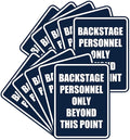 Portrait Round Backstage Personnel Only Beyond This Point Door or Wall Sign Easy Installation | Music | Concert | Festivals Sign (Navy Blue/White) - Small (10 Pack)
