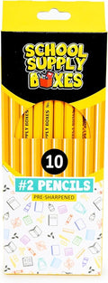 School Supply Boxes | 10 ct. Wooden Pencil Pack | 12 Packs | Pre-Sharpened No. 2 Wooden Pencils | 120 Total Pencils