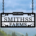 Personalized Hanging Metal Farm Signs, Personalized Outdoor Ranch Sign, Outdoor Farm Signs,Personalized Last Name Metal Sign,Custom Large Metal Farmhouse Farm Sign,Family Name Sign