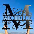 DecoSoul Personalized Metal Name Signs, Split Letter Monogram Wall Art Decor, Durable Steel Family Last Name Decor, Custom Signs Indoor or Outdoor, Personalized Wedding Gifts, Housewarming Gift