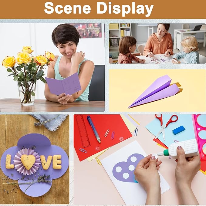 Silunkia 28 Sheets Purple Cardstock 8.5 x 11 Certificates Paper, 250gsm/92lb Heavyweight Lavender Card Stock for DIY Cards Making, Birthday Decorations, Greeting Cards, Wedding Invitations