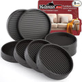 Furniture Coasters - 8 Pcs 3”Round Furniture Caster Cups - Non Slip Pads Hardwoods Floors Non Skid Furniture Grippers Rubber Furniture Feet Anti Slide Floor Protector for Bed Couch Stoppers Black