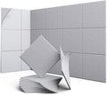 UNECHO 12 Pack 12" X 12" X 0.4" Acoustic Panels for Wall Sound Absorbing, Square Self-Adhesive Sound Panels, High Density Suitable for Multiple Scenarios(Ash Gray)