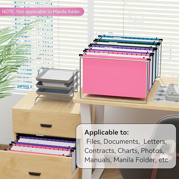 ANSOOK Legal Size Hanging File Folders Extra Capacity,Heavy Duty 3 Inch Expandable File Folders Hanging with Tabs,12 Pack Hanging File Organizer,File Cabinet Folders with Insertable Tabs for School