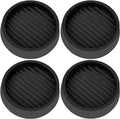 VOCOMO 4X4 Round Rubber Caster Cups, Non Slip Furniture Pads, Anti-Slip Gripper, Anti Skid Furniture Feet, Anti Slide Floor Protector for Bed Couch Table Chair Stoppers (Black, 4 Pack)
