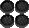 VOCOMO 3X3 Round Rubber Caster Cups, Non Slip Furniture Pads, Anti-Slip Gripper, Anti Skid Furniture Feet, Anti Slide Floor Protector for Bed Couch Table Chair Stoppers - Black, 4 Pack
