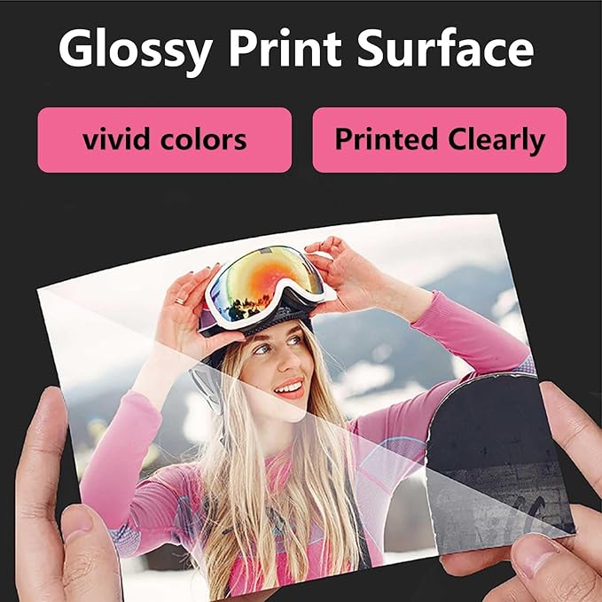 ZHADDLI Glossy Photo Paper 8.5 x11,Inkjet Photo Printer Paper, instant DryPicture Paper for Dly chip Bag, Flyers,Cards, Calendars andBrochures(180gsm/48lb)